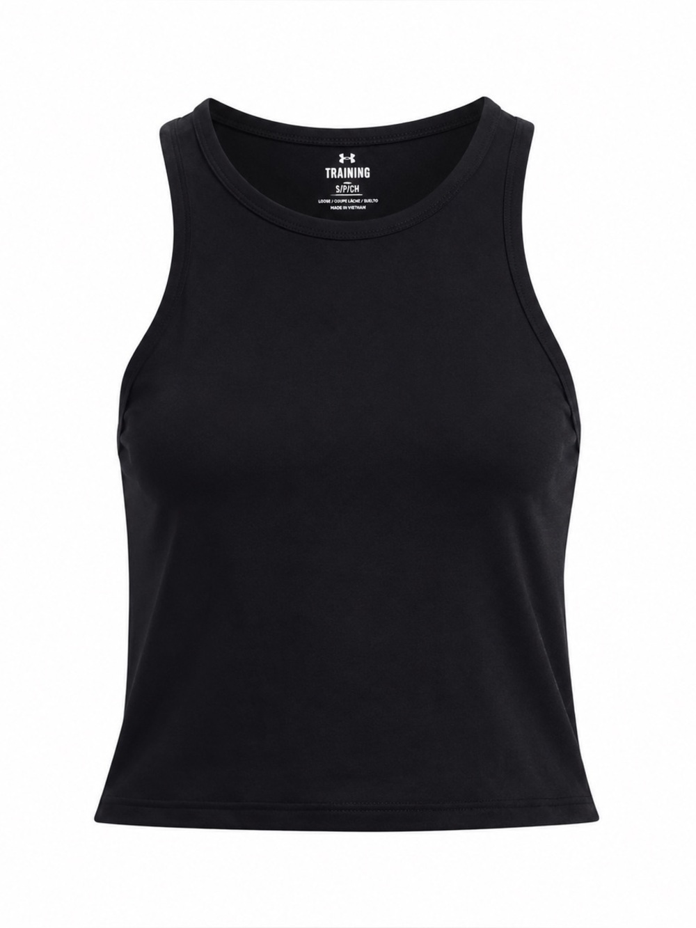 Under Armour Girls Black Racerback Crop Tank Top youth medium NWT